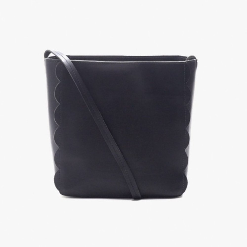 Clare V Navy Scalloped Ines bag